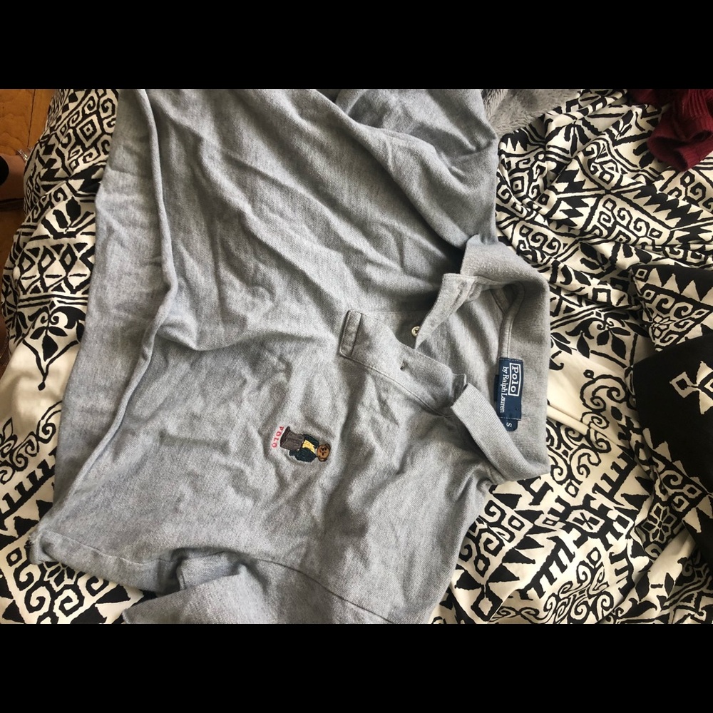 grey polo crop top